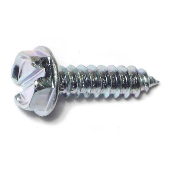 Midwest Fastener Sheet Metal Screw, #10 x 3/4 in, Zinc Plated Steel Flange Hex Head Slotted Drive, 100 PK 02936 - main